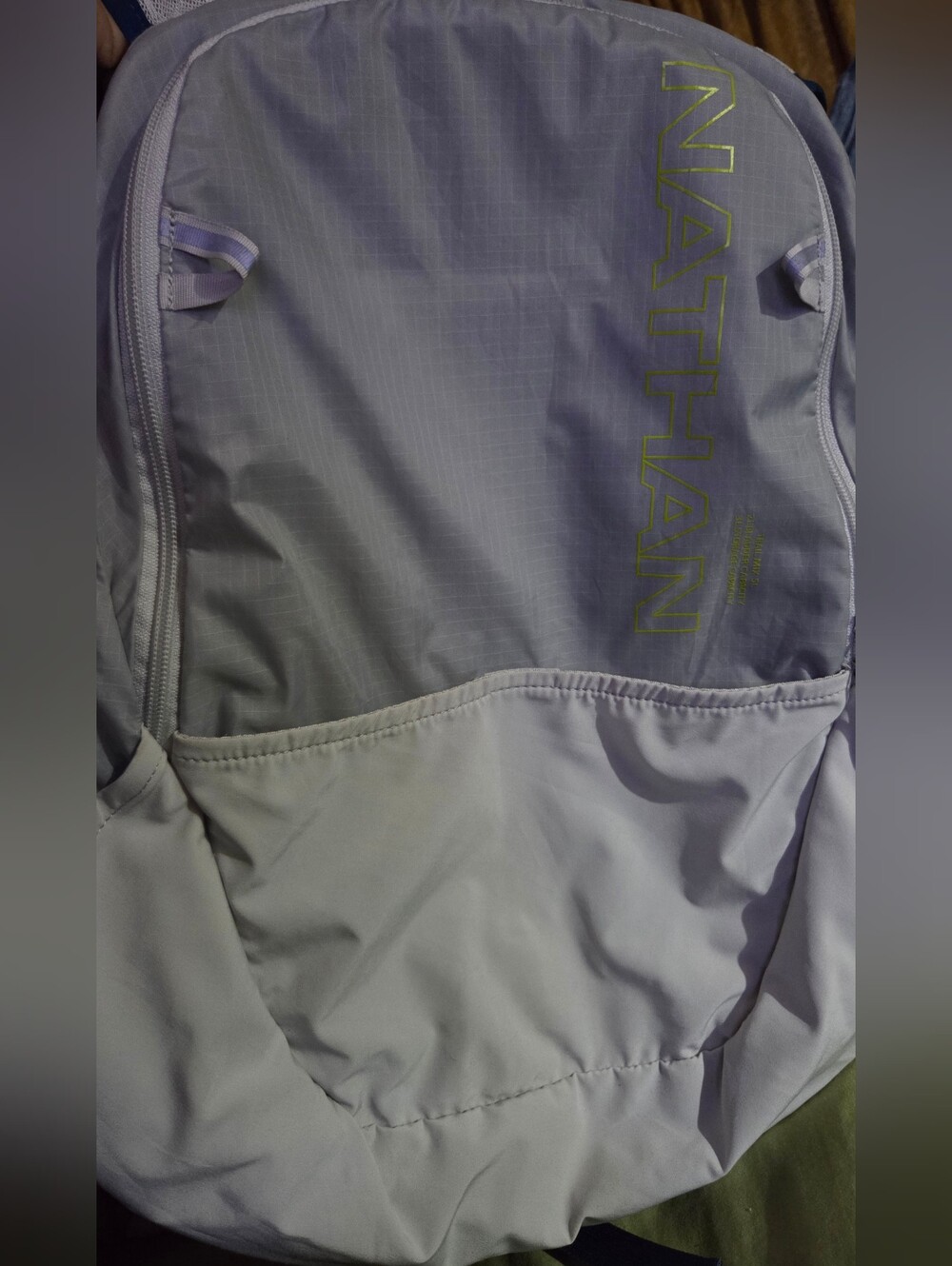 Nathan Light Gray Backpack with Lime Accent